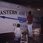 detail of painting the plane for movie "Public Enemies"